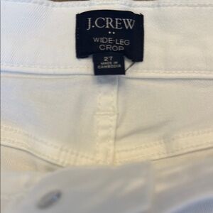 J.Crew White Wide-Leg Crop Pants